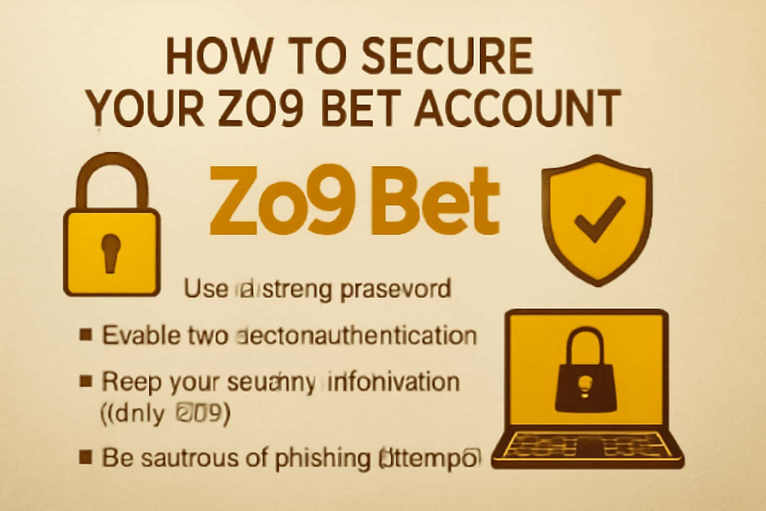 Informational scene highlighting account security for Zo9 Bet.