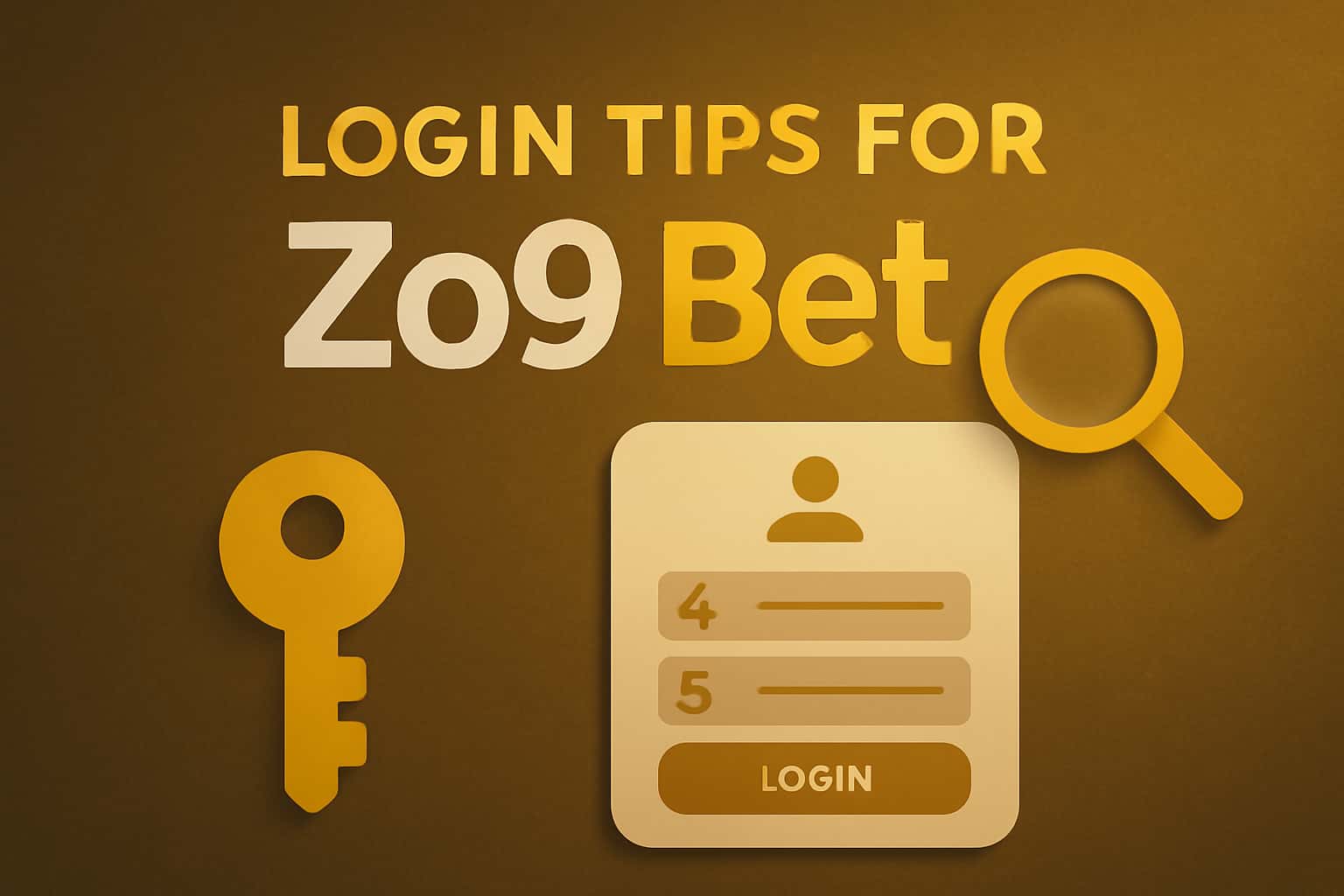 An illustration displaying login tips for Zo9 Bet with a futuristic design.