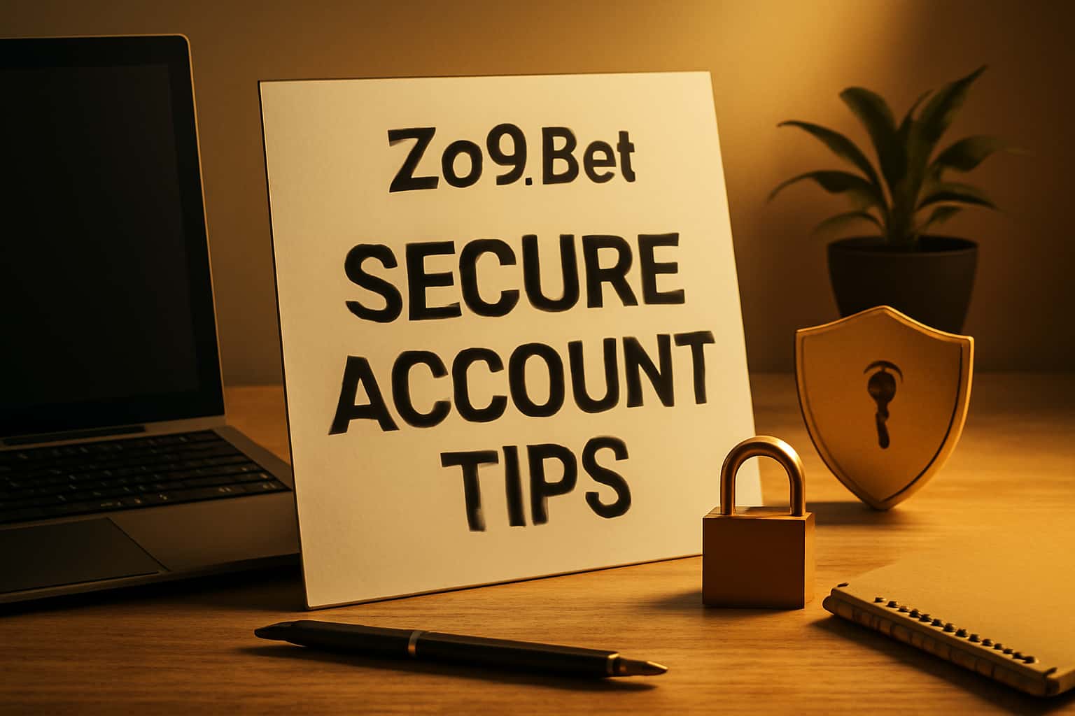 A neutral scene depicting security measures for Zo9 Bet account tips.