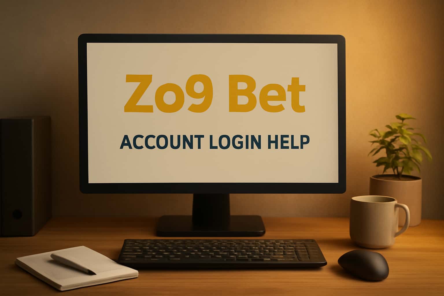 An informative graphic illustrating assistance with Zo9 Bet account login.
