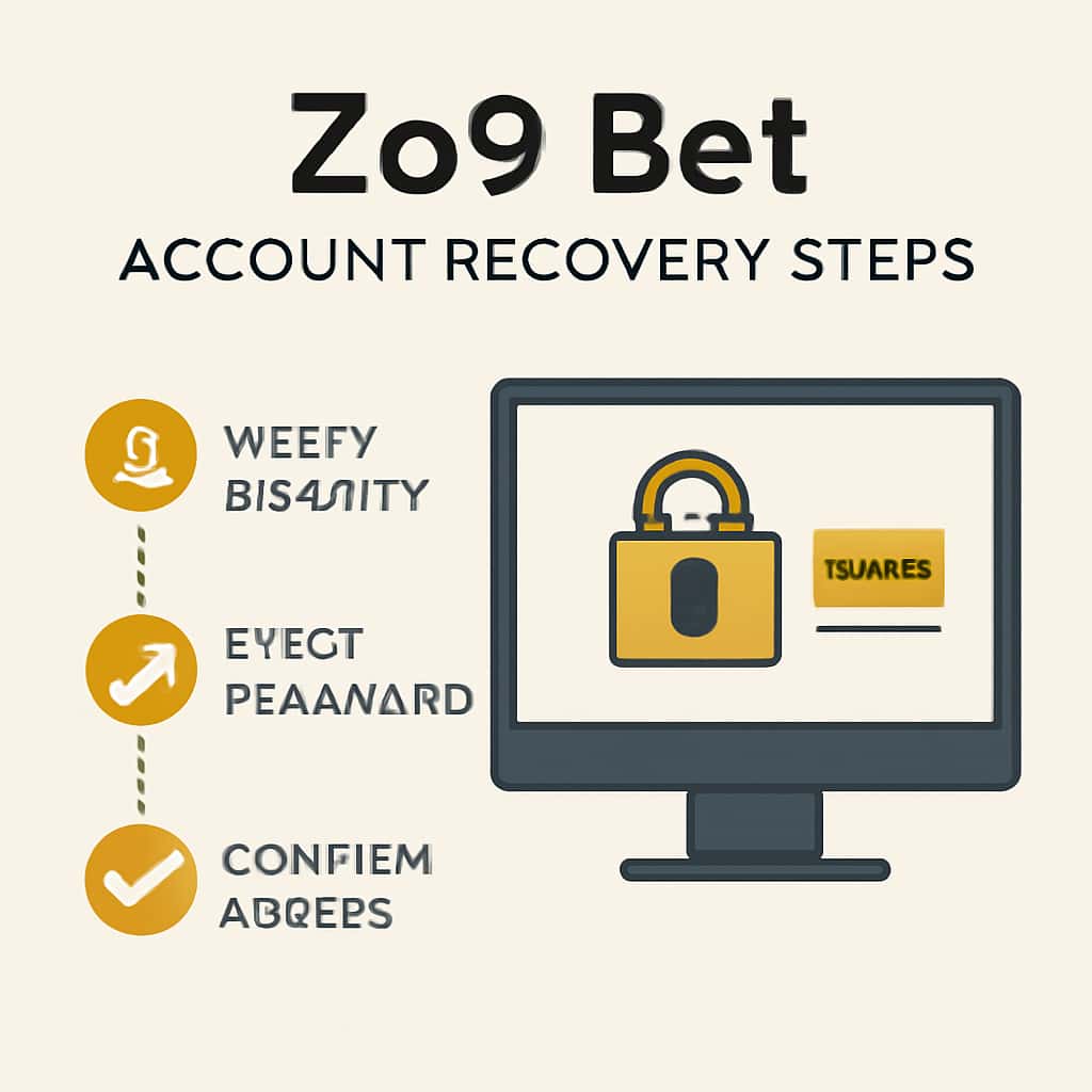 An educational diagram outlining the process of recovering a Zo9 Bet account.