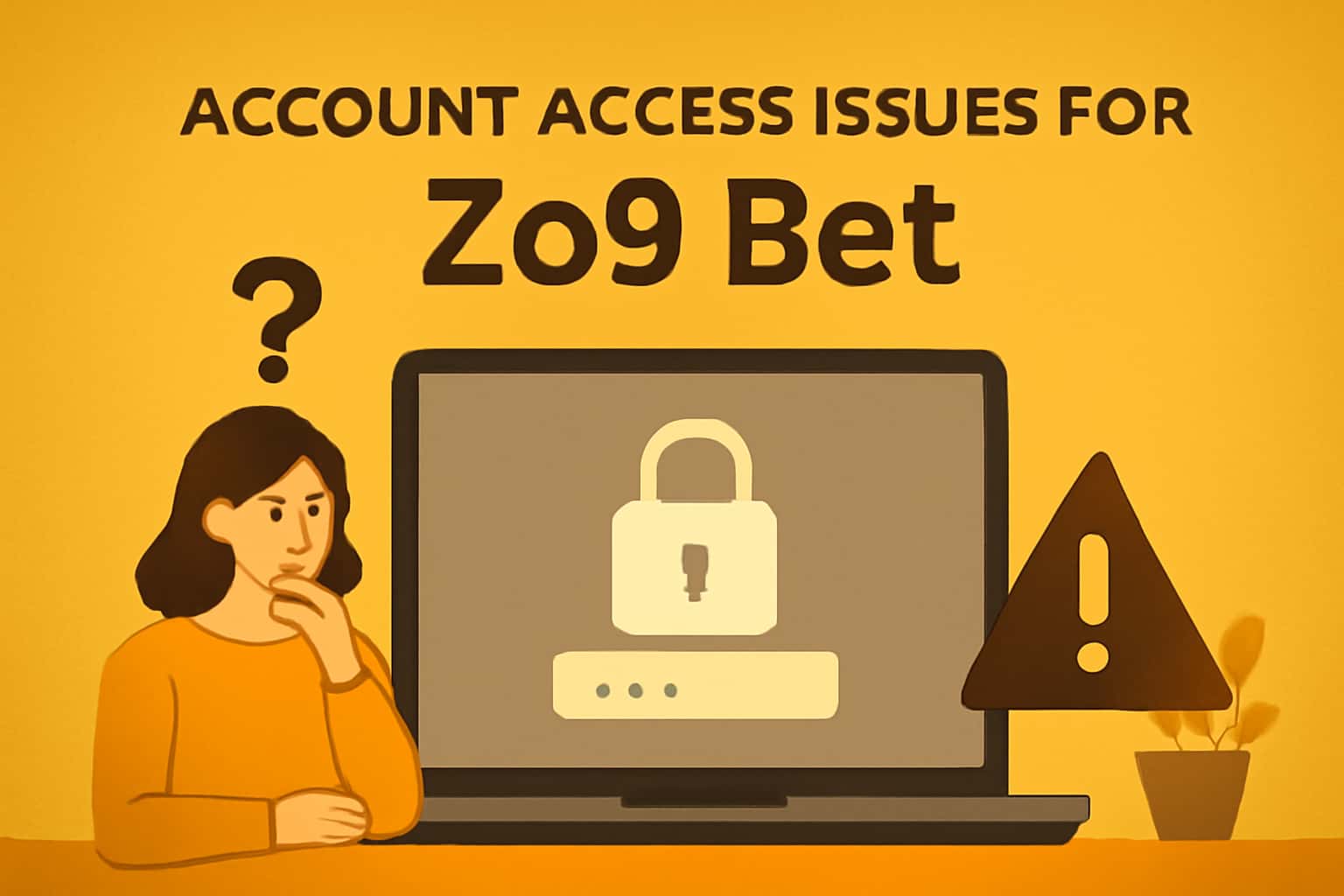 An informative scene illustrating account access issues related to Zo9 Bet.