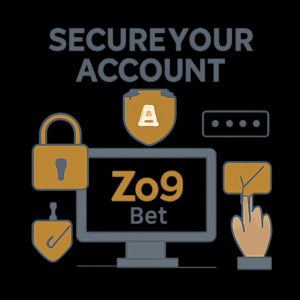 Diagram explaining Zo9 Bet account security measures.