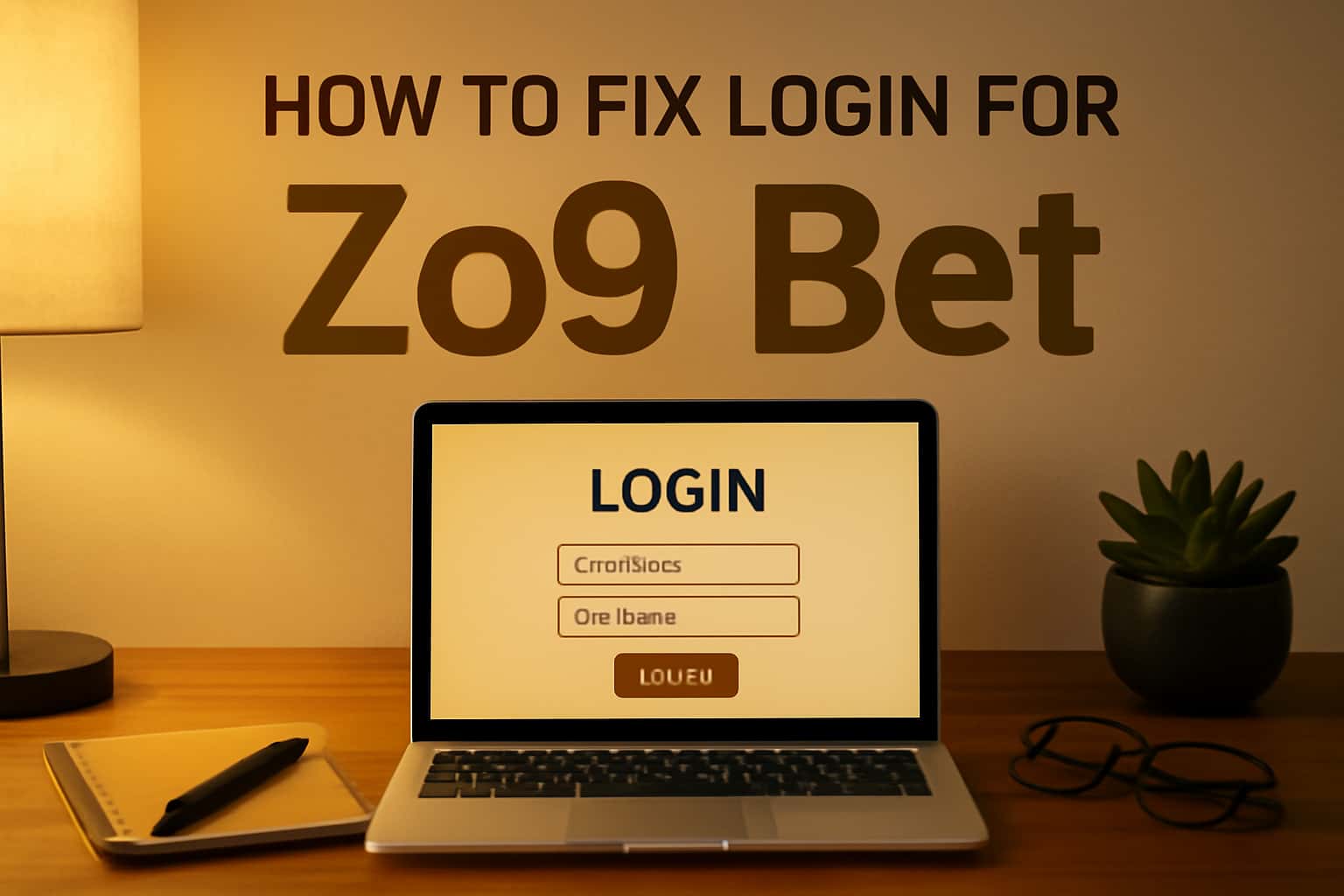 An informative scene depicting how to fix login issues for Zo9 Bet.